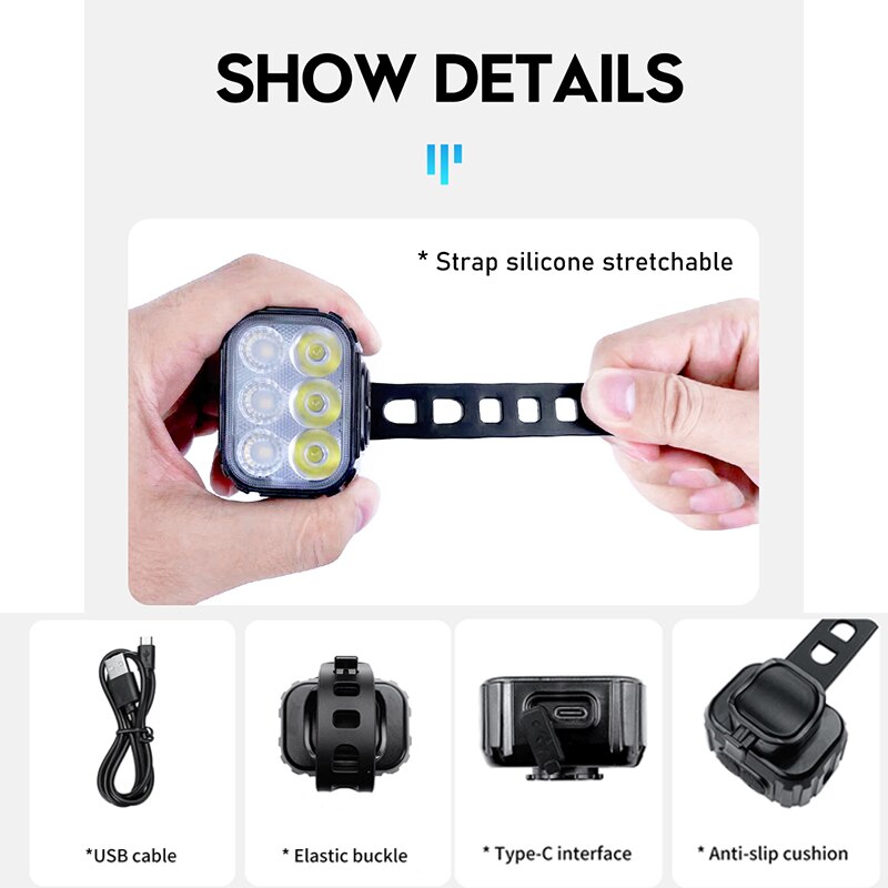 Bicycle LED Light Set Front Rear USB Rechargeable Cycling Lights For MTB Road Bikes 4