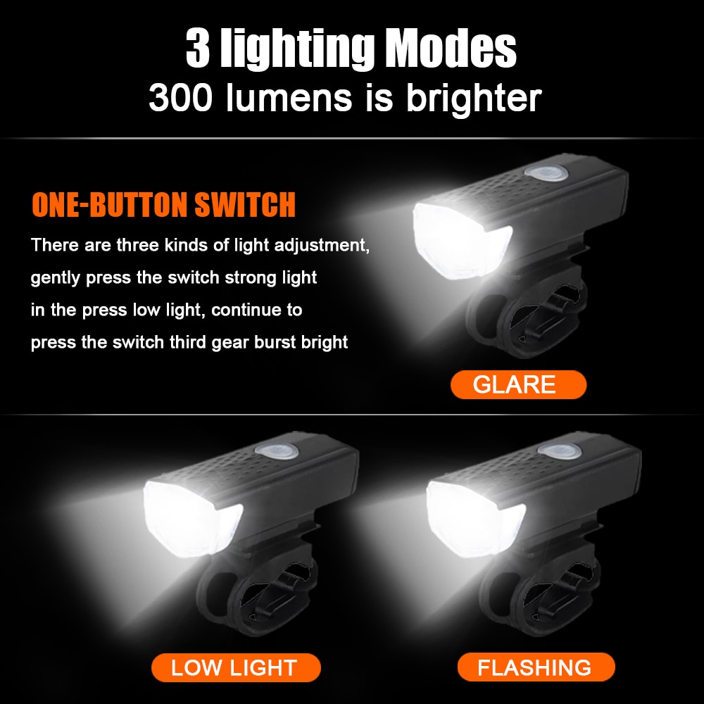 USB LED Rechargeable Bike Front Light Waterproof Mountain Bicycle Headlight For Safe Night Cycling 2