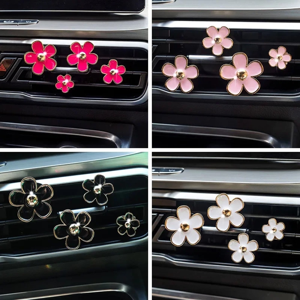 Portable Car Air Freshener Clip Daisy Aroma Diffuser For Car Vent Decoration 0