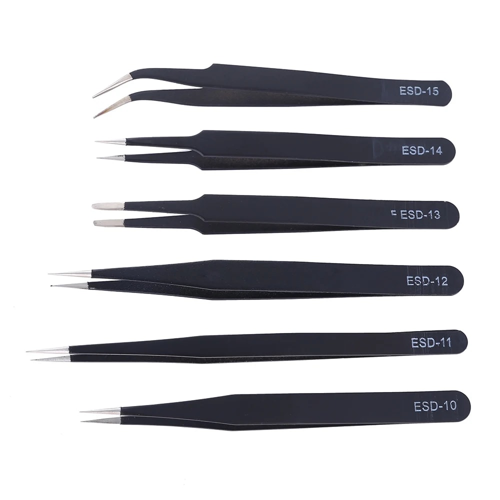 AntiStatic ESD Precision Tweezers Set For Electronics Repair 1