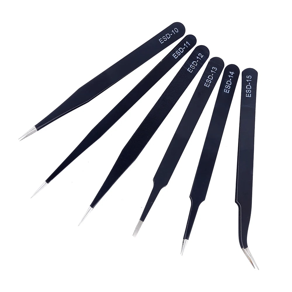 AntiStatic ESD Precision Tweezers Set For Electronics Repair 2