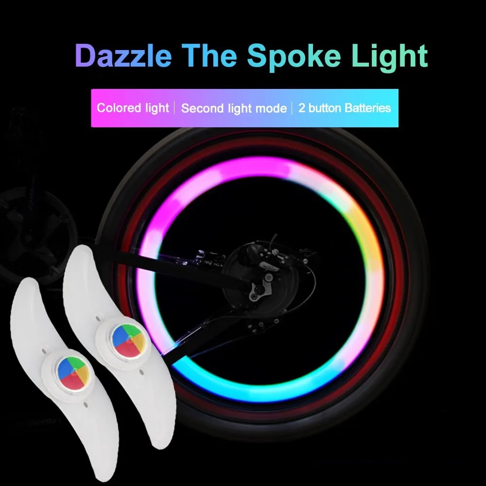 Colorful LED Bike Wheel Spoke Lights Waterproof Cycling Tyre Flash Lights for MTB & Bicycle Safety