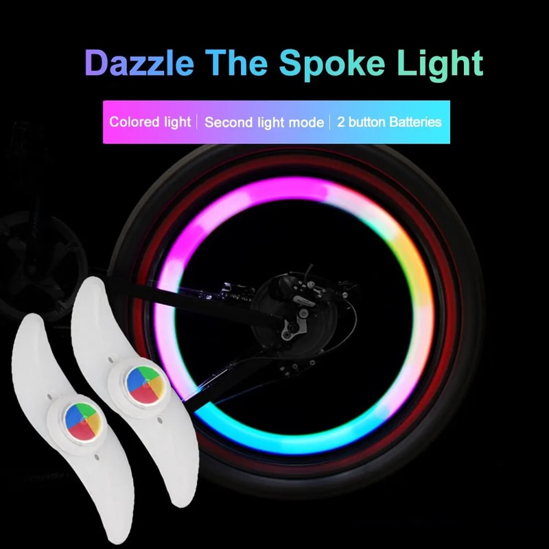 Colorful LED Bike Wheel Spoke Lights Waterproof Cycling Tyre Flash Lights for MTB & Bicycle Safety