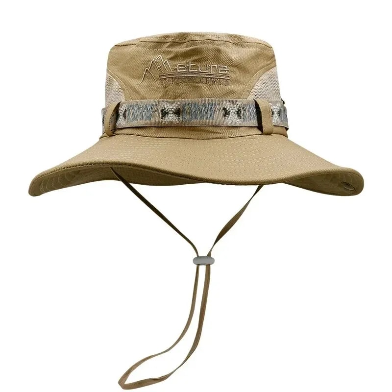 Summer Mens Bucket Hat For Outdoor UV Protection Wide Brim Panama Safari Hat For Hiking Fishing And 6