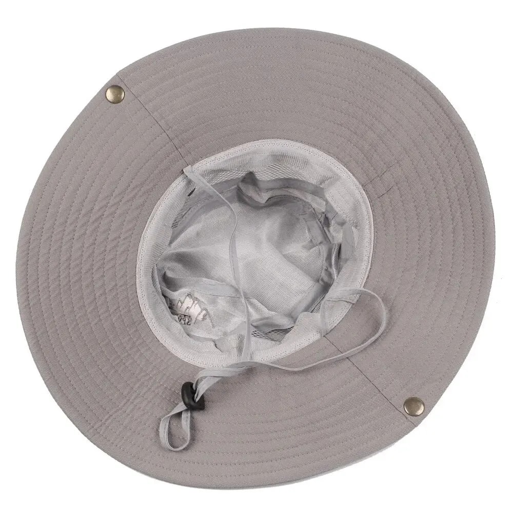 Summer Mens Bucket Hat For Outdoor UV Protection Wide Brim Panama Safari Hat For Hiking Fishing And 4