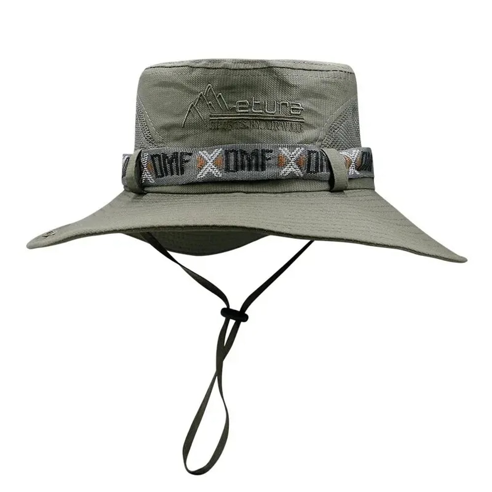 Summer Mens Bucket Hat For Outdoor UV Protection Wide Brim Panama Safari Hat For Hiking Fishing And 8
