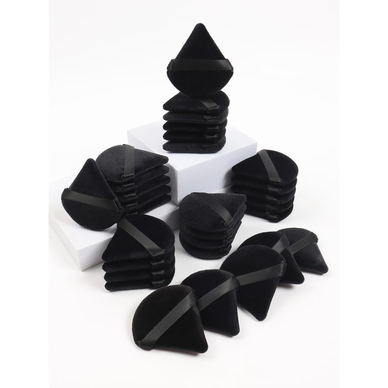 Soft Velvet Black Triangle Makeup Sponge For Flawless Foundation Application 5