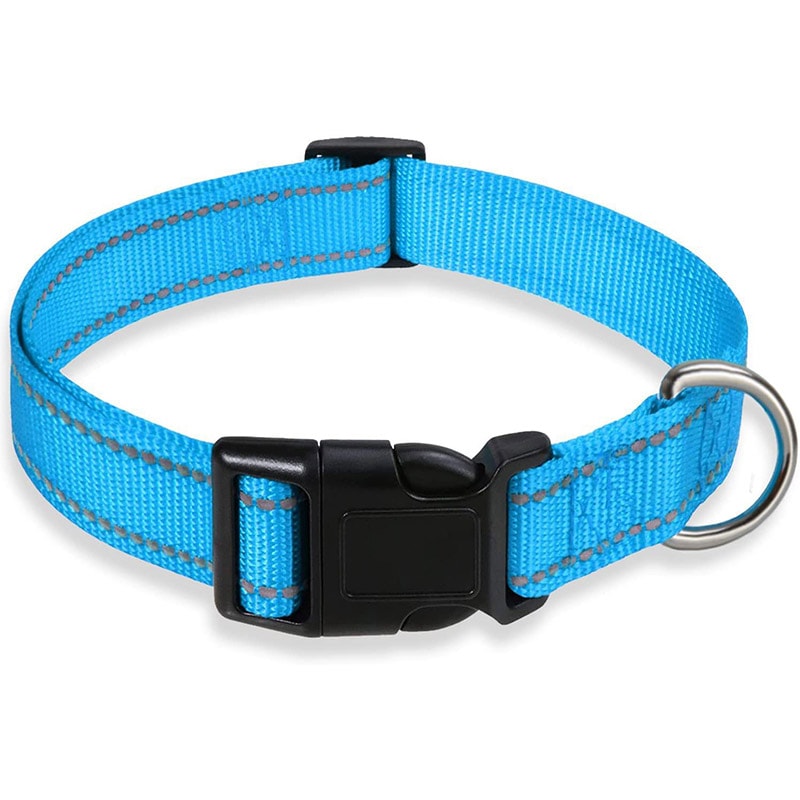 Reflective Dog Collar With Adjustable Safety Strap Durable Nylon Pet Traction Rope For Small And Me 8