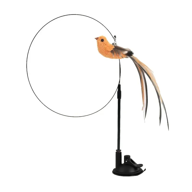 Upgraded Feather Cat Teasing Stick Safe Engaging Bird Simulation Toy With Epoxy Sucker Steel Wire 2