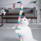 Interactive Feather Cat Toy Wand Colorful Caterpillar Teaser for Fun Playtime
