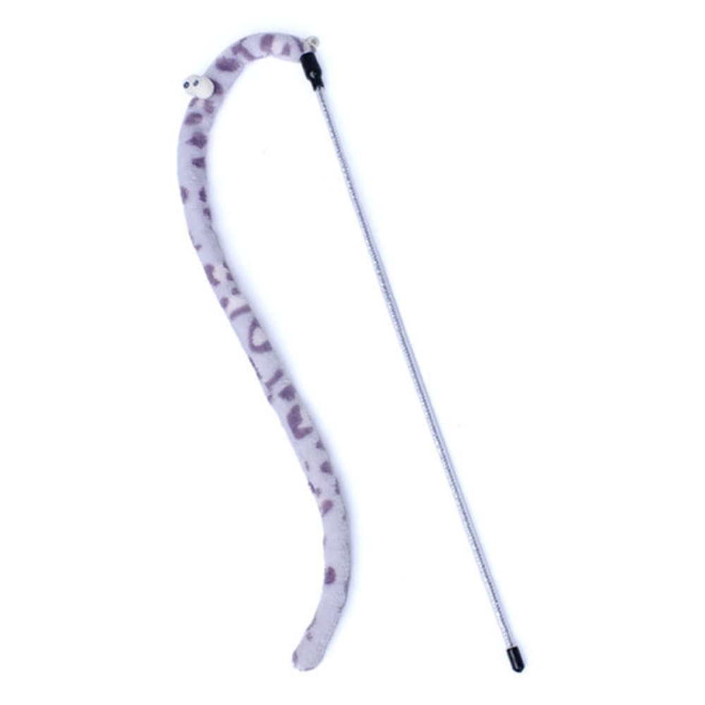 Interactive Feather Cat Toy Wand Colorful Caterpillar Teaser for Fun Playtime