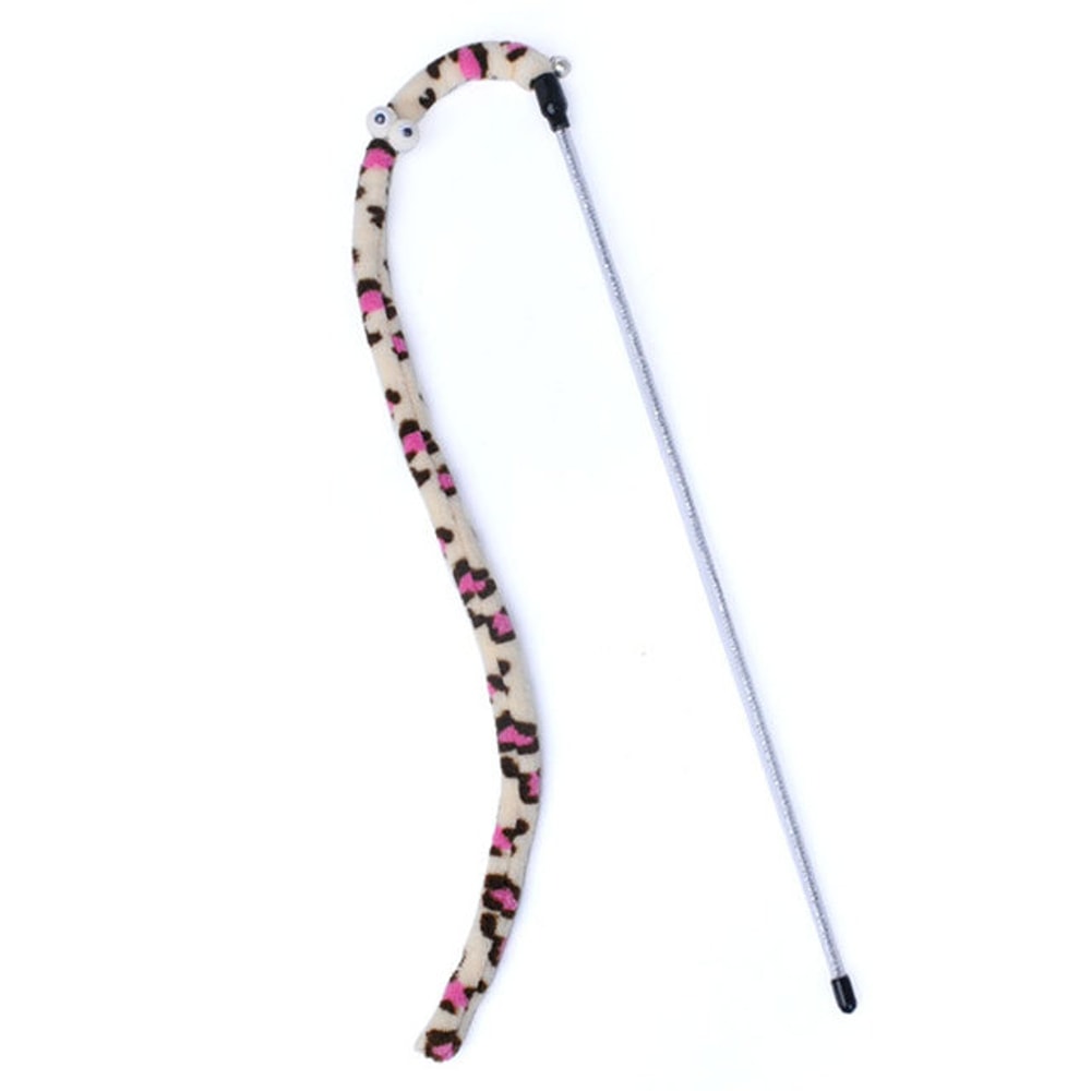 Interactive Feather Cat Toy Wand Colorful Caterpillar Teaser for Fun Playtime