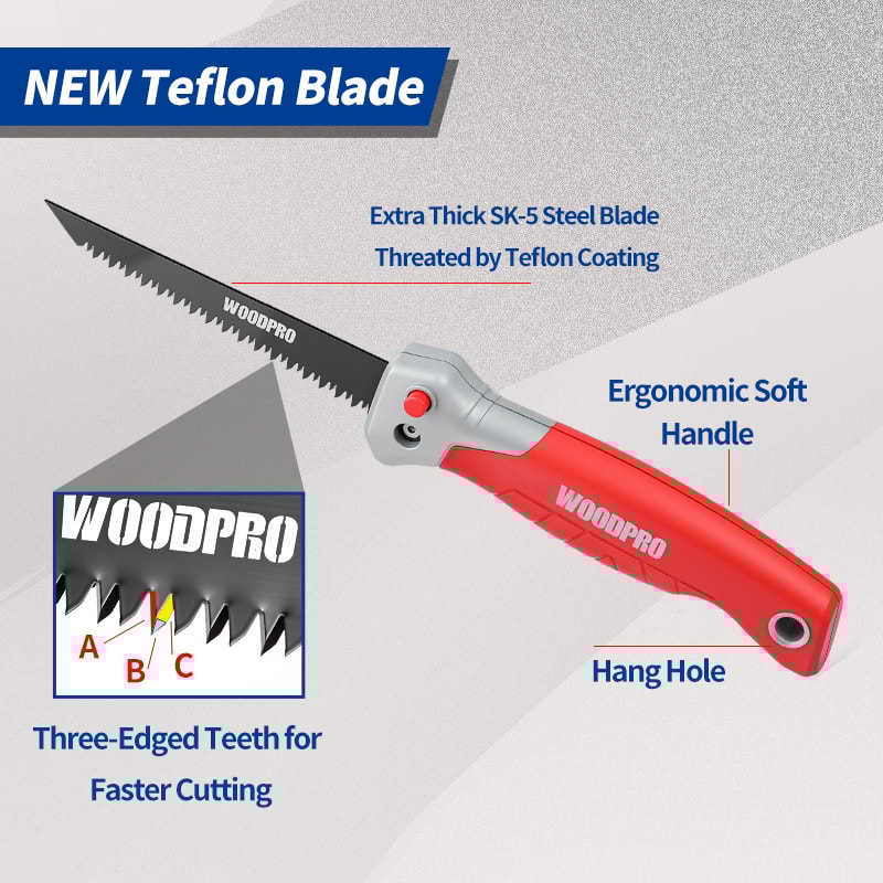 Teflon Coated Folding Saw Steel Blade Ideal for Drywall & DIY Renovation Projects