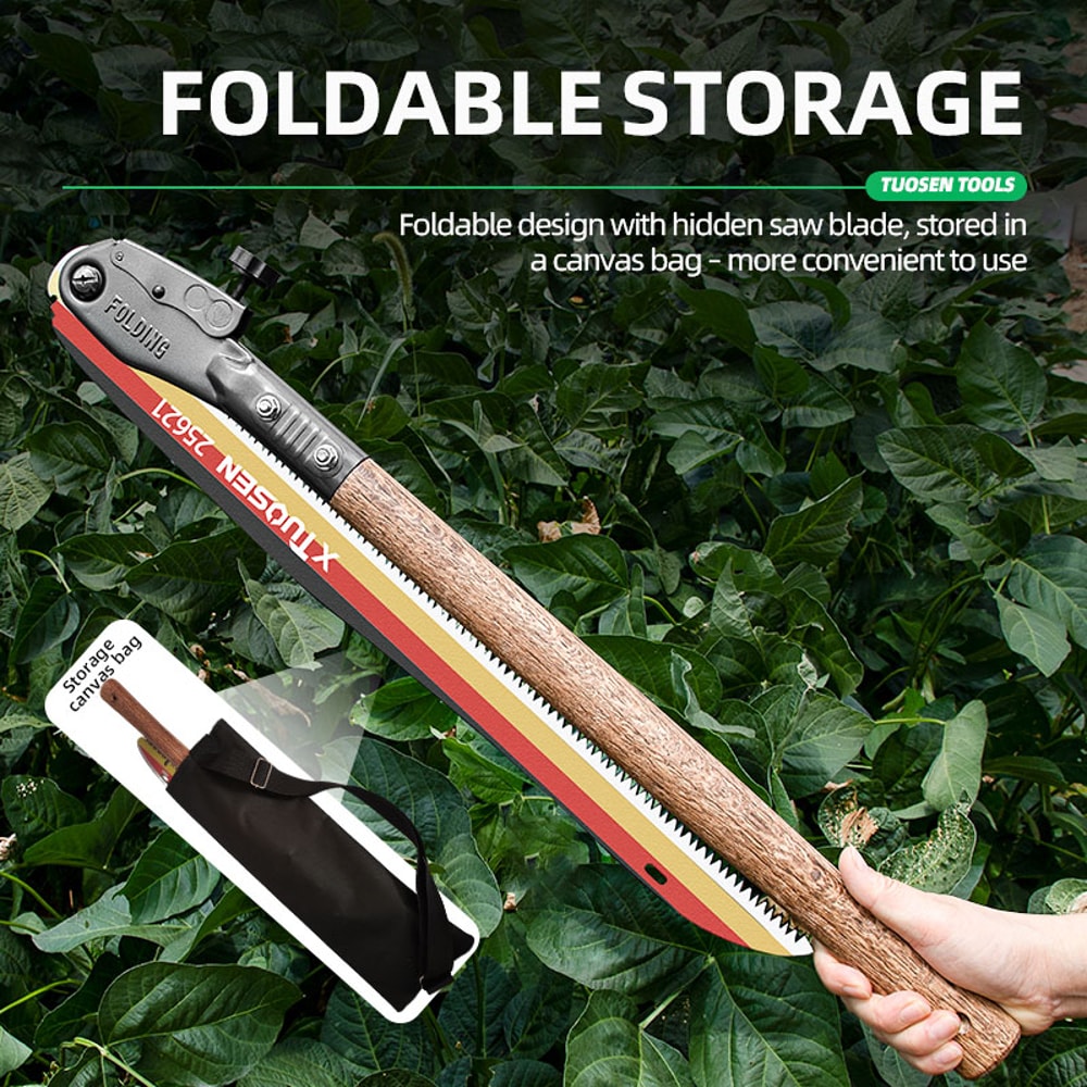 Outdoor Folding Saw Manganese Steel Pruning Saw For Wood Cutting Extended Hand Saw With Wood Handle 1