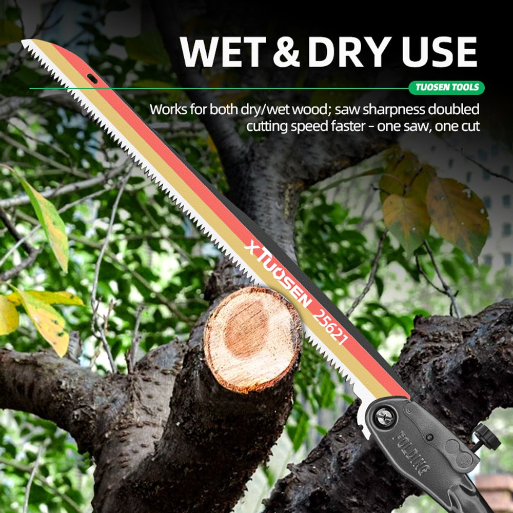 Outdoor Folding Saw Manganese Steel Pruning Saw For Wood Cutting Extended Hand Saw With Wood Handle 2