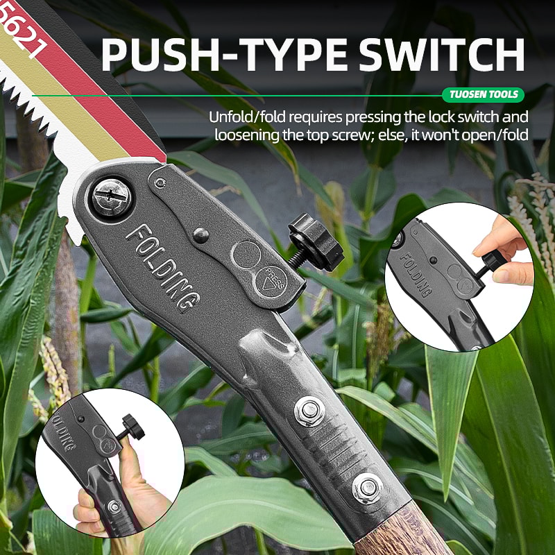 Outdoor Folding Saw Manganese Steel Pruning Saw For Wood Cutting Extended Hand Saw With Wood Handle 3