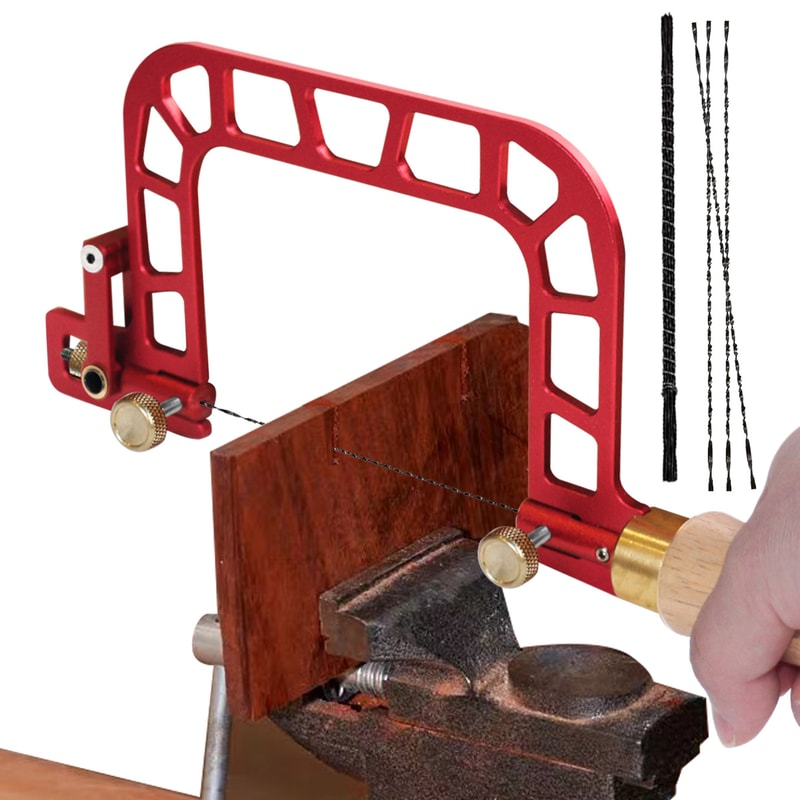 Premium Coping Saw with Cam Lever Tension and Aluminum Alloy Frame Ideal for Ceramic, Glass, and Metal Cutting