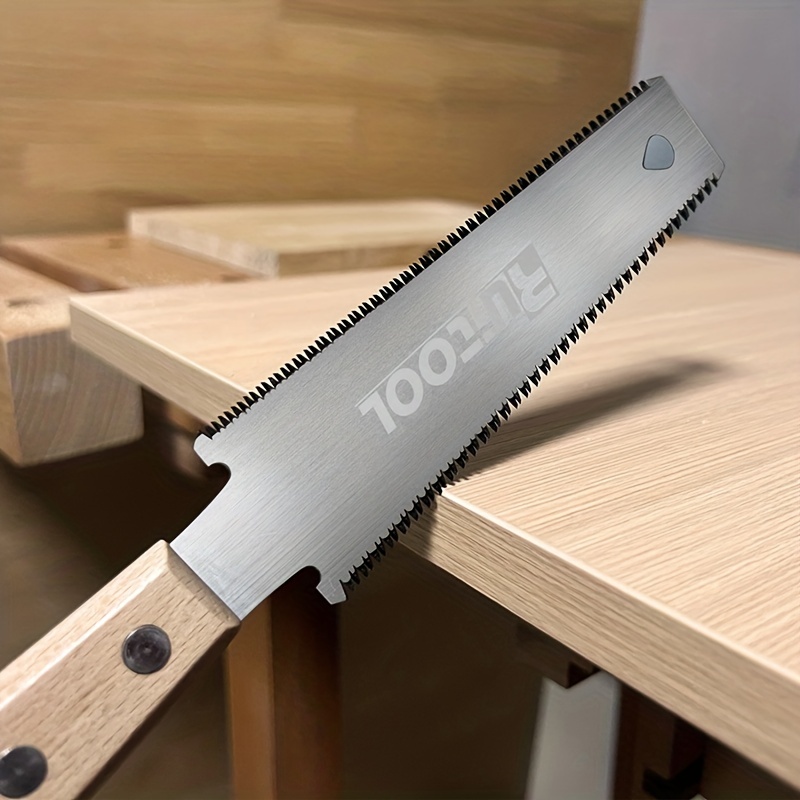 Saw Ryoba Double Edged Flush Cut Saw Flexible Hand Saw with Wooden Handle for Precision Woodworking