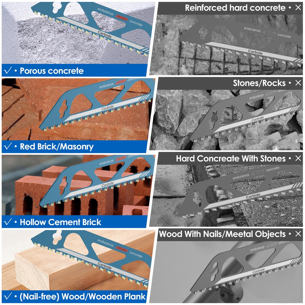 Universal Alloy Steel Recip Saw Blade For Cement Brick Cutting 3