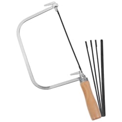 portable coping saw with wooden handle & replacement blades ideal for woodworking & diy projects