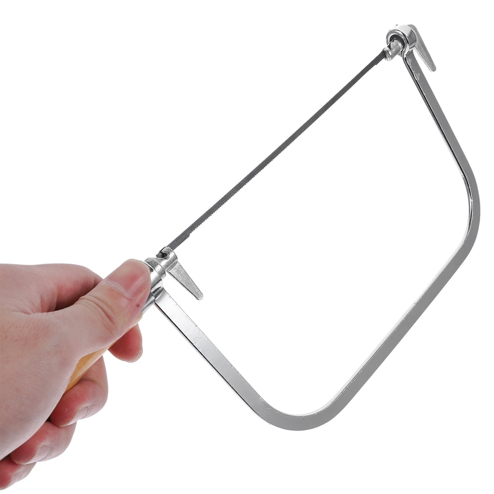 Portable Coping Saw with Wooden Handle & Replacement Blades Ideal for Woodworking & DIY Projects