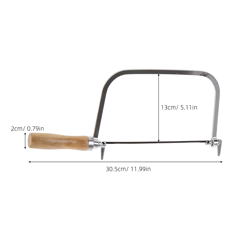Portable Coping Saw with Wooden Handle & Replacement Blades Ideal for Woodworking & DIY Projects