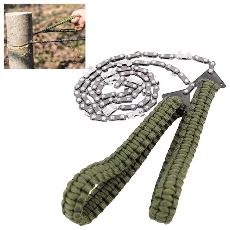 Mini Chainsaw With Umbrella Rope Handle For Outdoor Logging Corded Survival Hand Tool 0