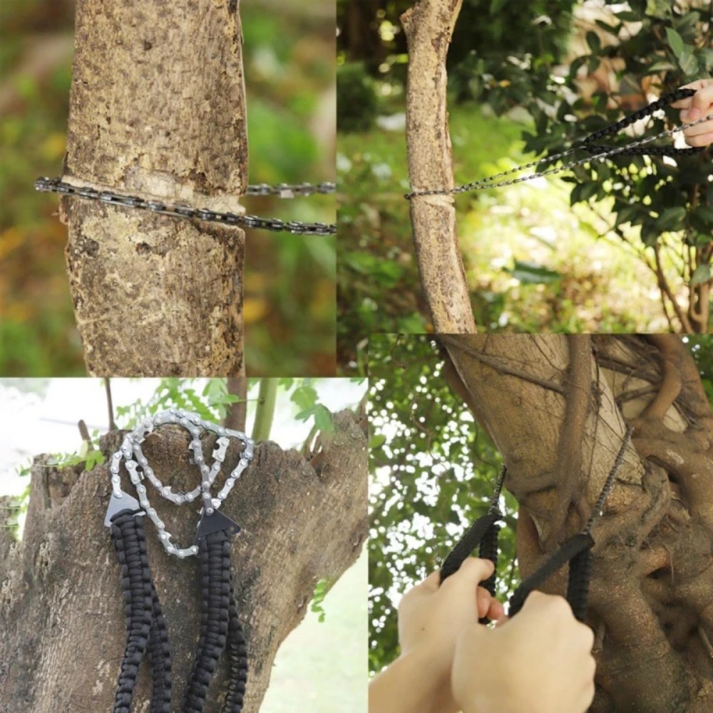 Mini Chainsaw With Umbrella Rope Handle For Outdoor Logging Corded Survival Hand Tool 5