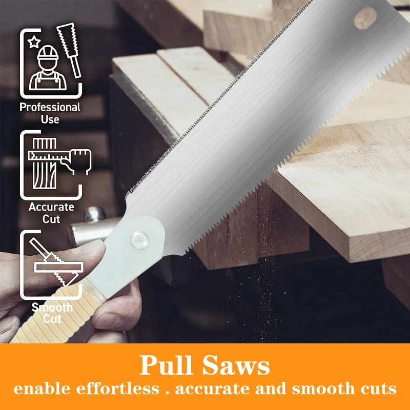 Carbon Steel Hand Saw Double-Edged Woodworking Tool, Sharp Pull Saw