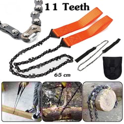 portable hand chain saw emergency wood cutting tool for hiking, camping, and survival