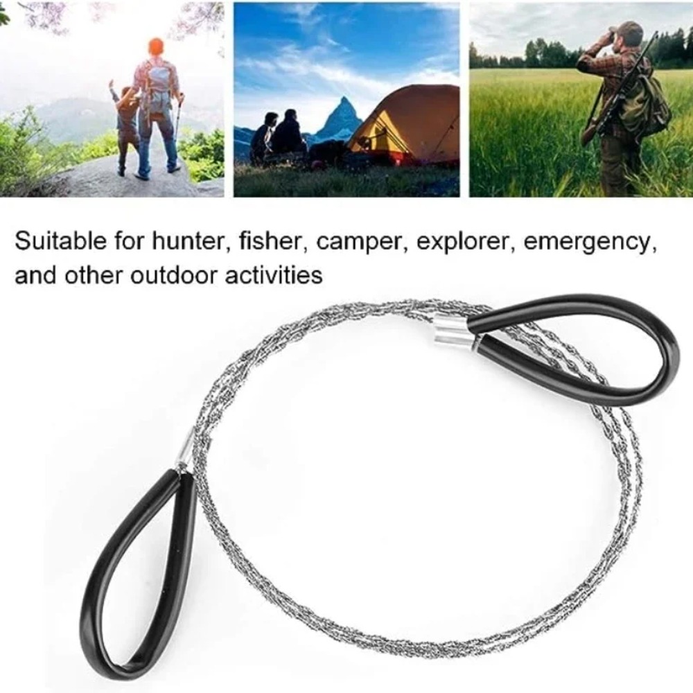 Portable Folding Chainsaw Stainless Steel Survival Wire Saw For Wood Rubber And Plastic Cutting 4