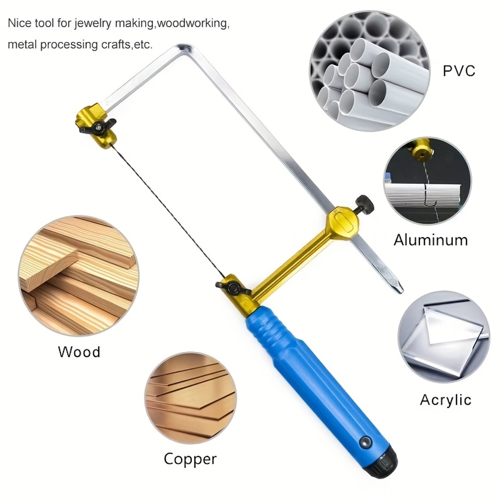 Adjustable Jewelry Saw Frame with U-Type Cutting Tool for Wood.