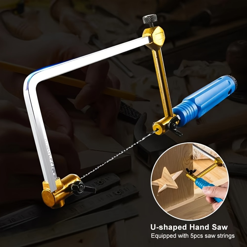 Adjustable Jewelry Saw Frame with U-Type Cutting Tool for Wood.