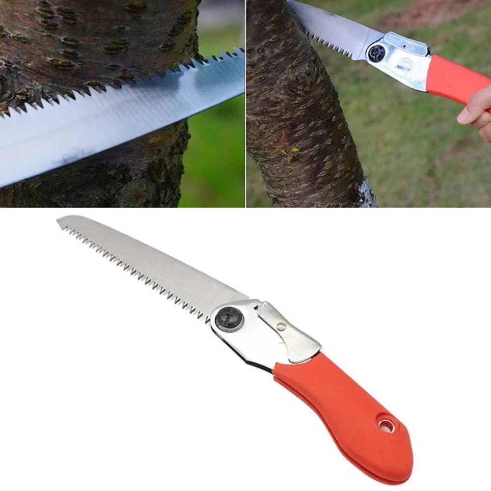 Folding Saw for Wood Cutting & Pruning Edge Tooth Hand Saw for Camping, Gardening, & Tree Trimming