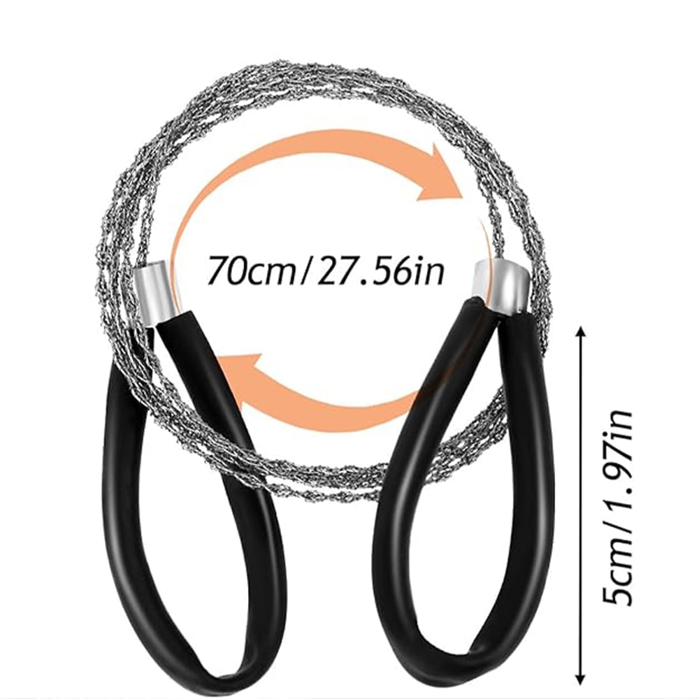 Stainless Steel Cable Saw Compact Emergency Survival Tool For Wood Cutting And Camping 5