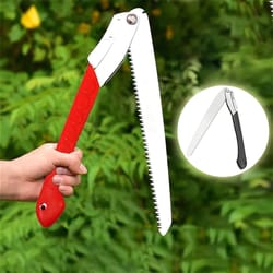 manganese steel folding logging saw with sided tooth & safety lock for wood, branch & bamboo pruning