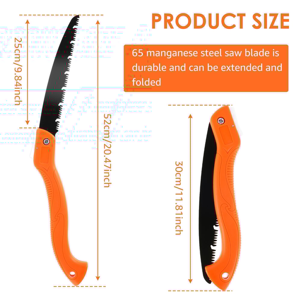 Woodworking Folding Saw Durable Manganese Steel Long Blade For Wood Pruning And Manual Camping Cutt 4