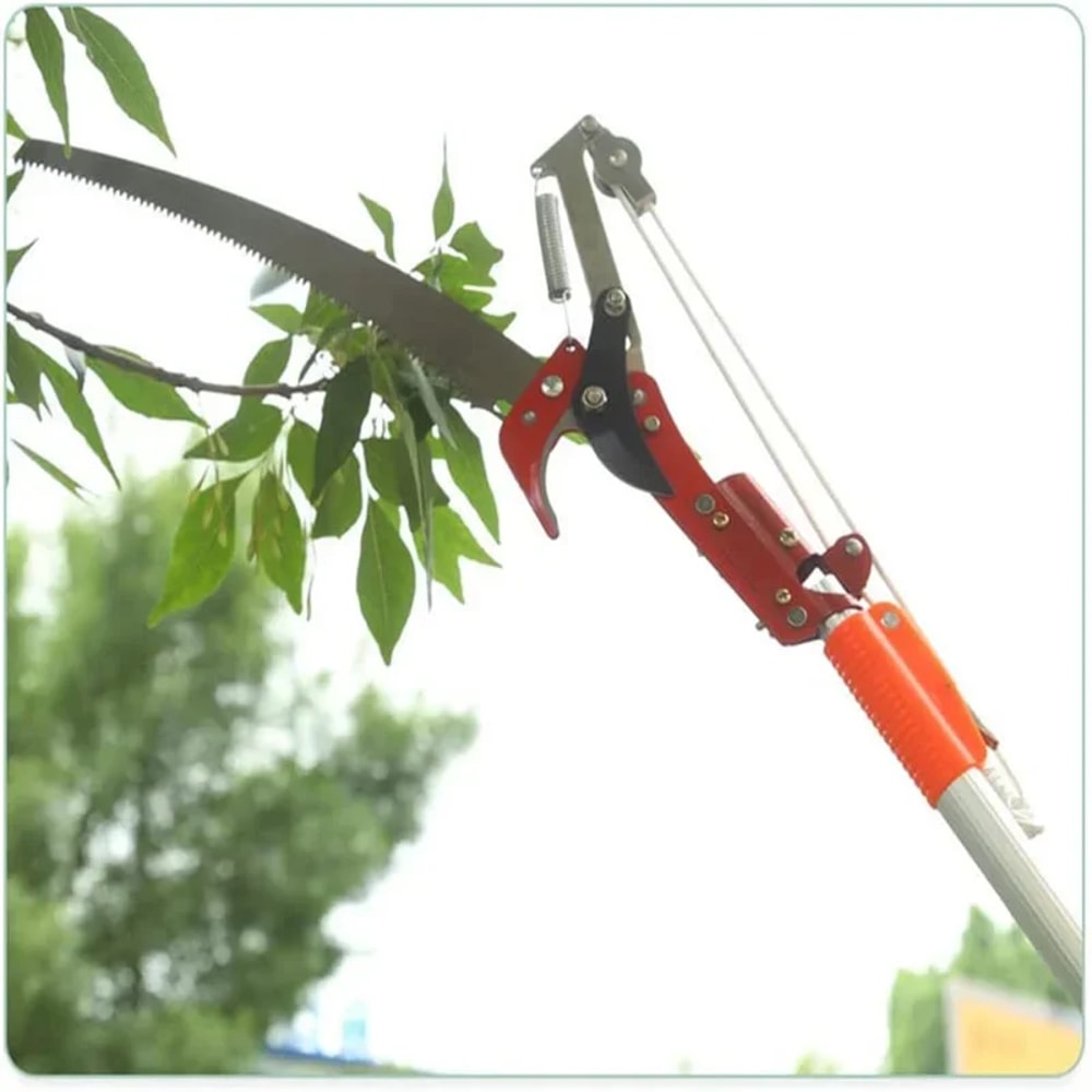 Extendable Tree Pruner Pole Saw High Reach Branch Cutter with Sharp Pruning Shears