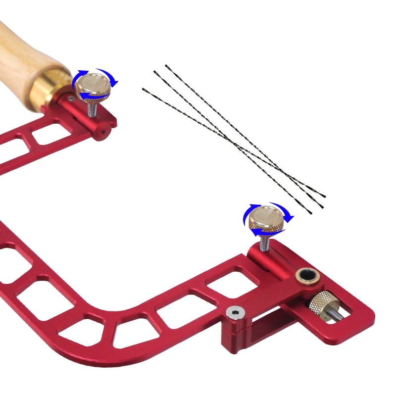 Coping Saw with Cam Lever Tension Aluminum Alloy Frame Fret Saw for Accurate Ceramic, Glass, and Metal Cutting