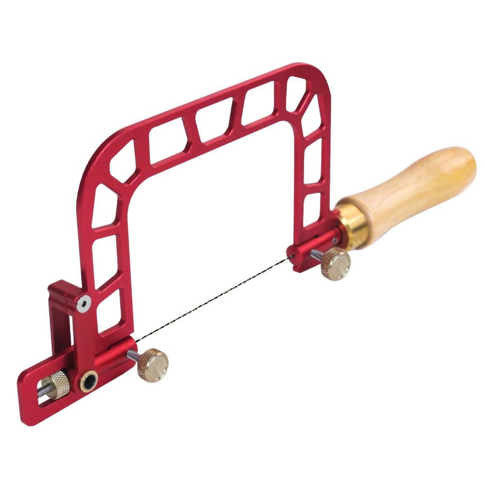 Coping Saw with Cam Lever Tension Aluminum Alloy Frame Fret Saw for Accurate Ceramic, Glass, and Metal Cutting