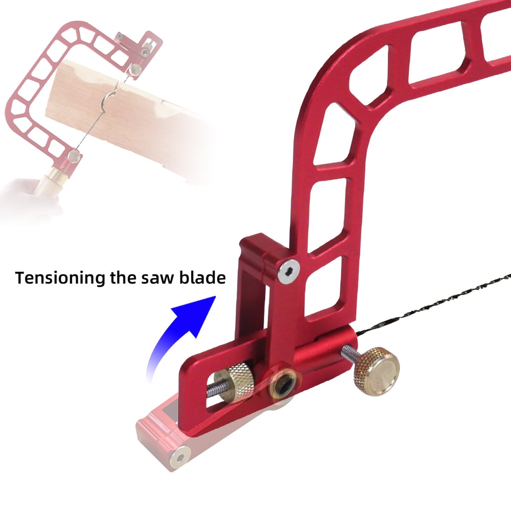 Coping Saw with Cam Lever Tension Aluminum Alloy Frame Fret Saw for Accurate Ceramic, Glass, and Metal Cutting