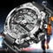 Mens Military Sport Watch with LED Display Waterproof Quartz Wristwatch