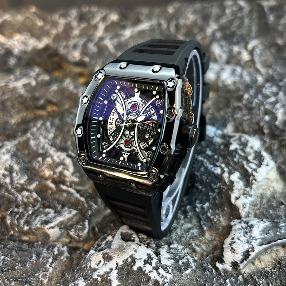 Light Luxury Mens Watch With Wine Barrel Dial And Night Glow Sports Calendar 5