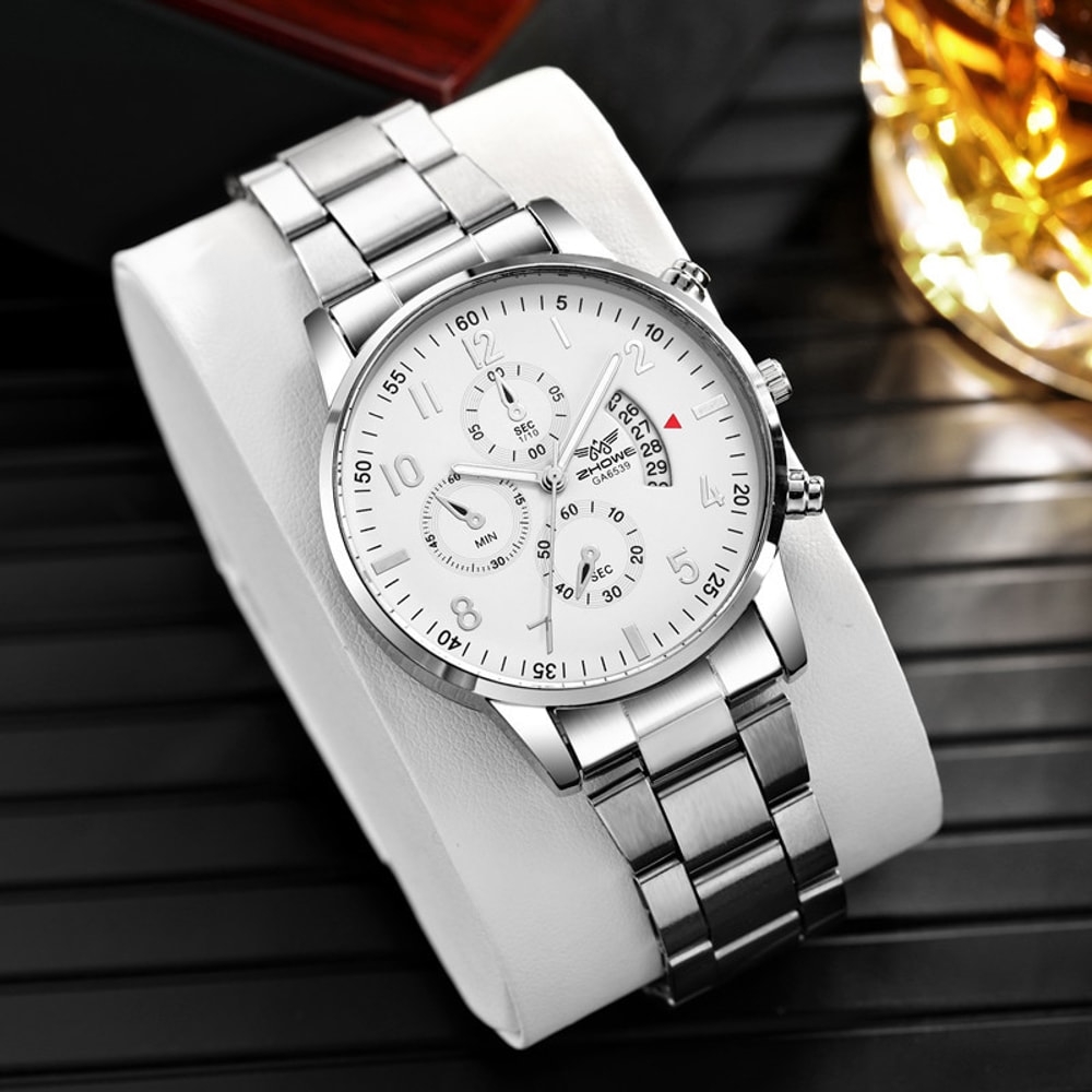 Mens Luxury Steel Belt Watch Fashion Business Calendar Watch Ideal Christmas Valentines Day Gift 6