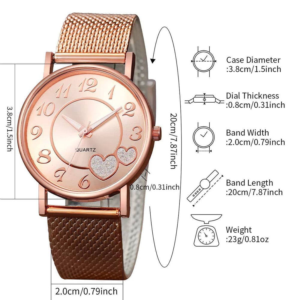 Fashion Heart Dial Womens Quartz Wristwatch Elegant Plastic Strap Watch For Casual Style 4