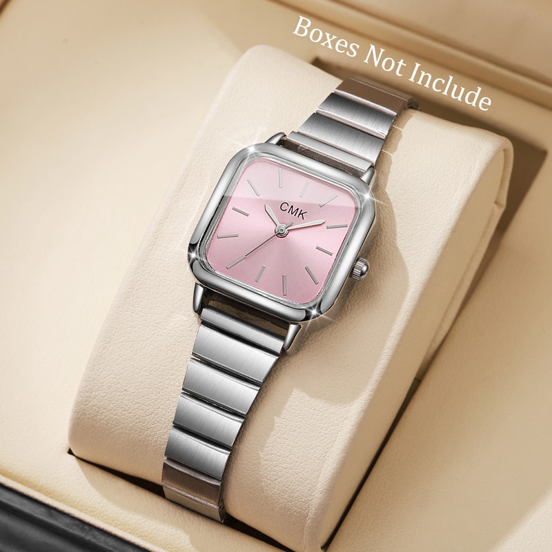 Luxury Ultra Thin Quartz Womens Wristwatch Fashion Square Design With Elegant Strap 0