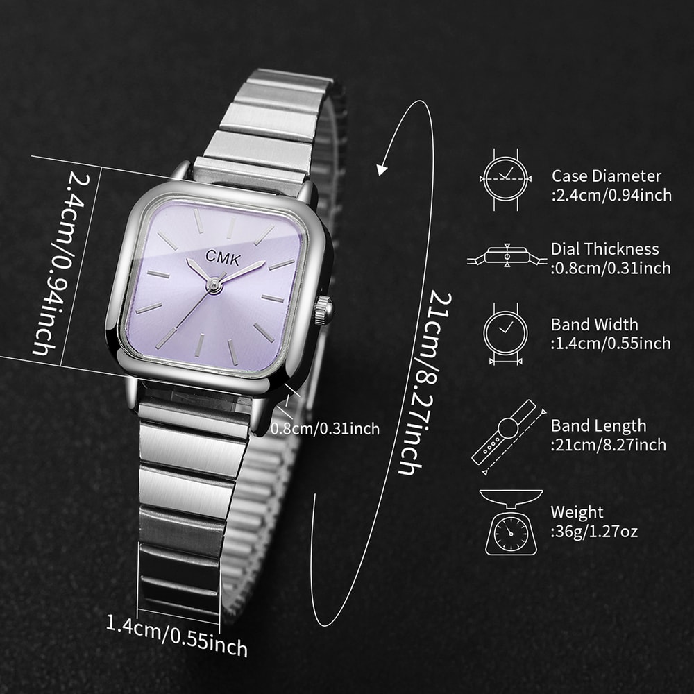 Luxury Ultra Thin Quartz Womens Wristwatch Fashion Square Design With Elegant Strap 5