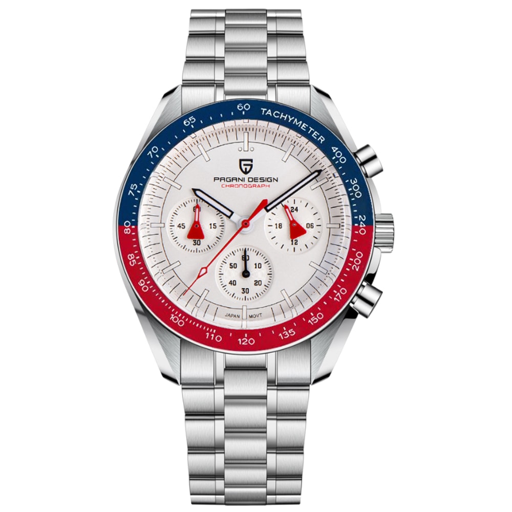 Mens Luxury Quartz Chronograph Watch Ceramic Bezel Luminous Display 6