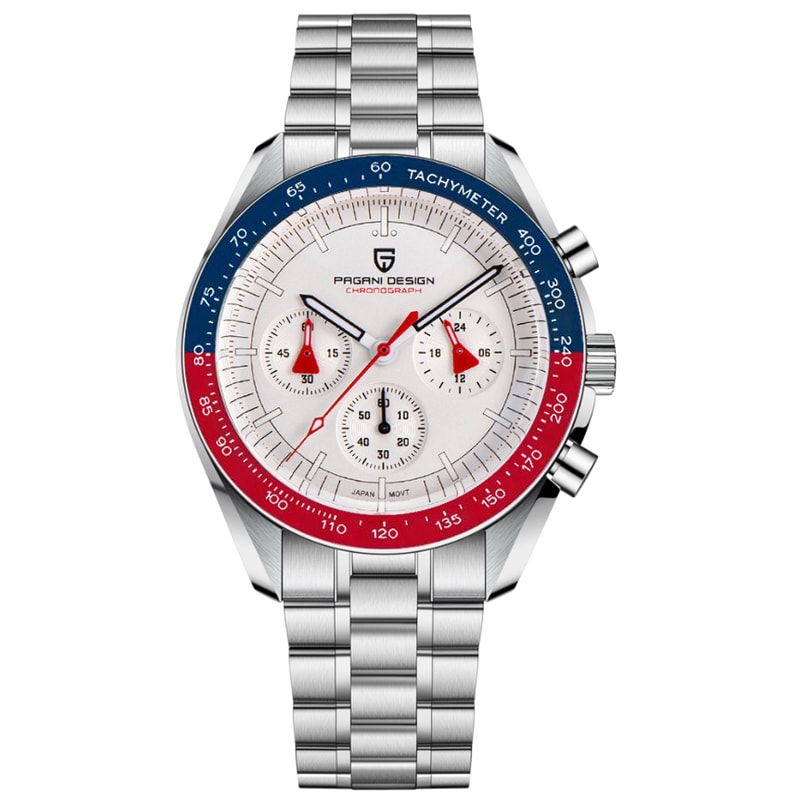 Mens Luxury Quartz Chronograph Watch Ceramic Bezel Luminous Display 6