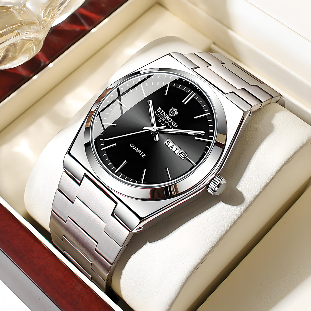 Luxury Stainless Steel Waterproof Quartz Watch For Men Business Leisure 4